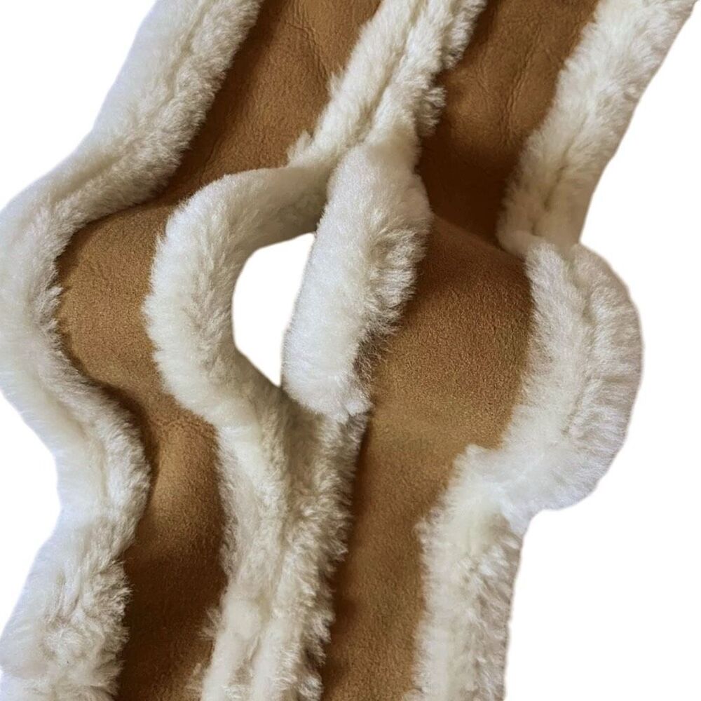 UGG Double Cuff Pull Through Scarf Chestnut Sheepskin - Picture 2 of 8